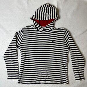 Lacoste Mens Striped Hoodie Regular Fit Navy White Red F8332 Size Large L